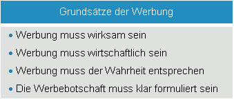 Grundsätze der Werbung